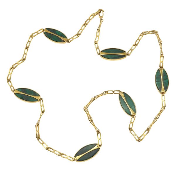 Sautoir con inserti in malachite