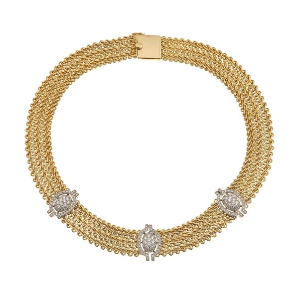 Gold and diamond necklace