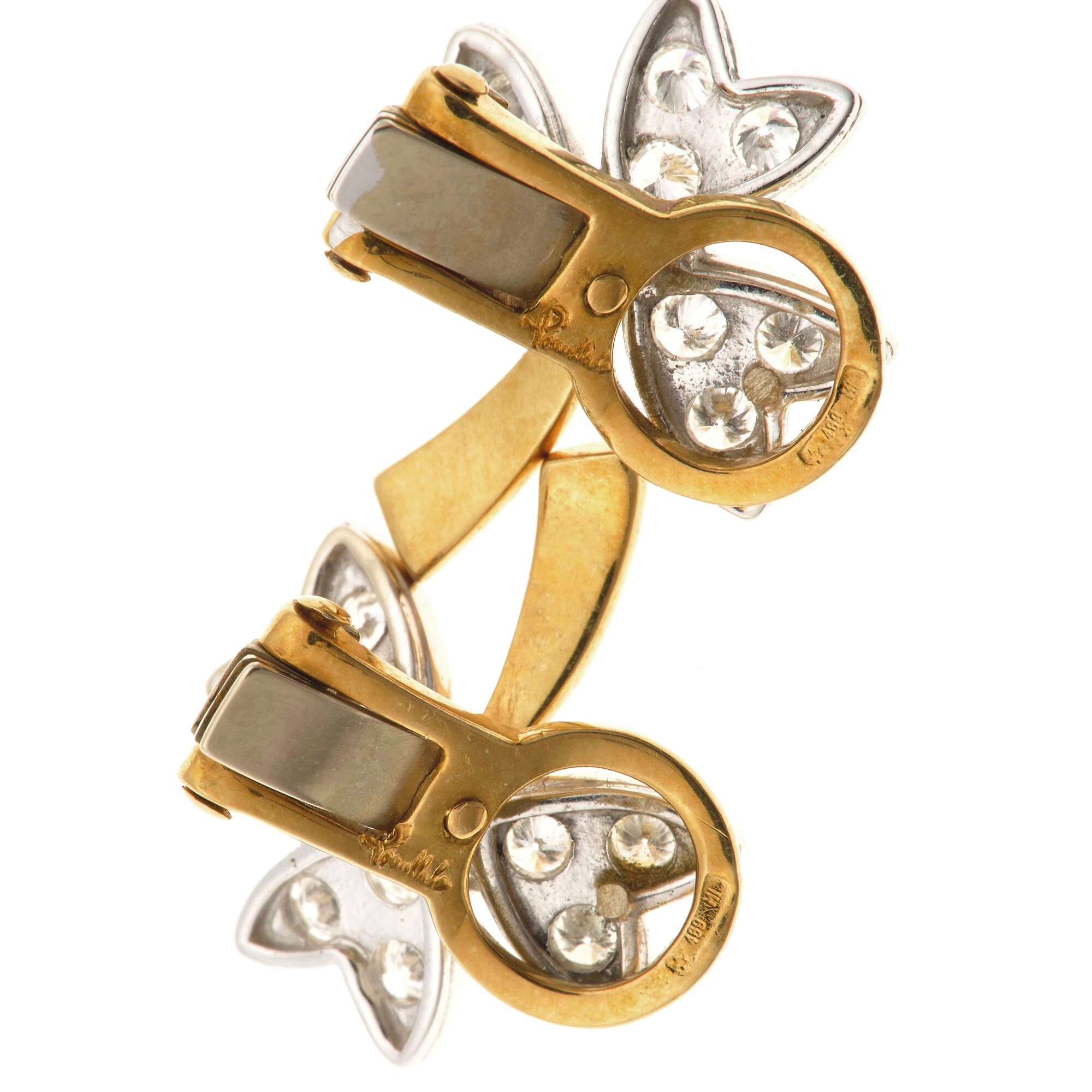 Pomellato, Orecchini “Trifoglio” in oro giallo e oro bianco con diamanti