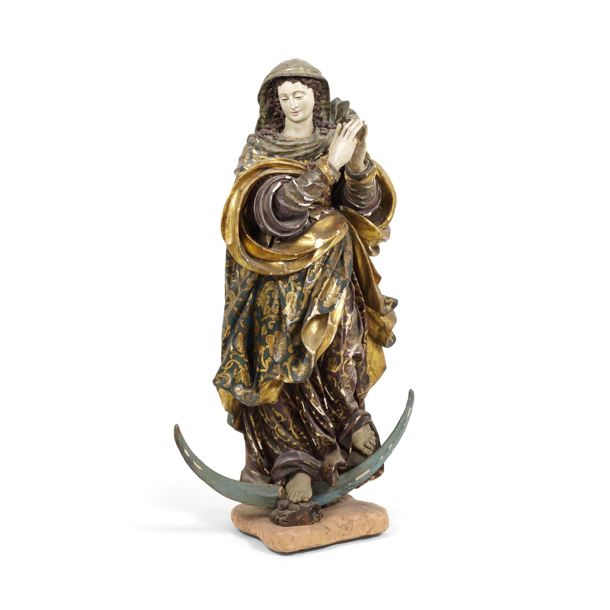 Arte barocca italiana del XVIII secolo, Madonna Immacolata, legno dipinto e dorato