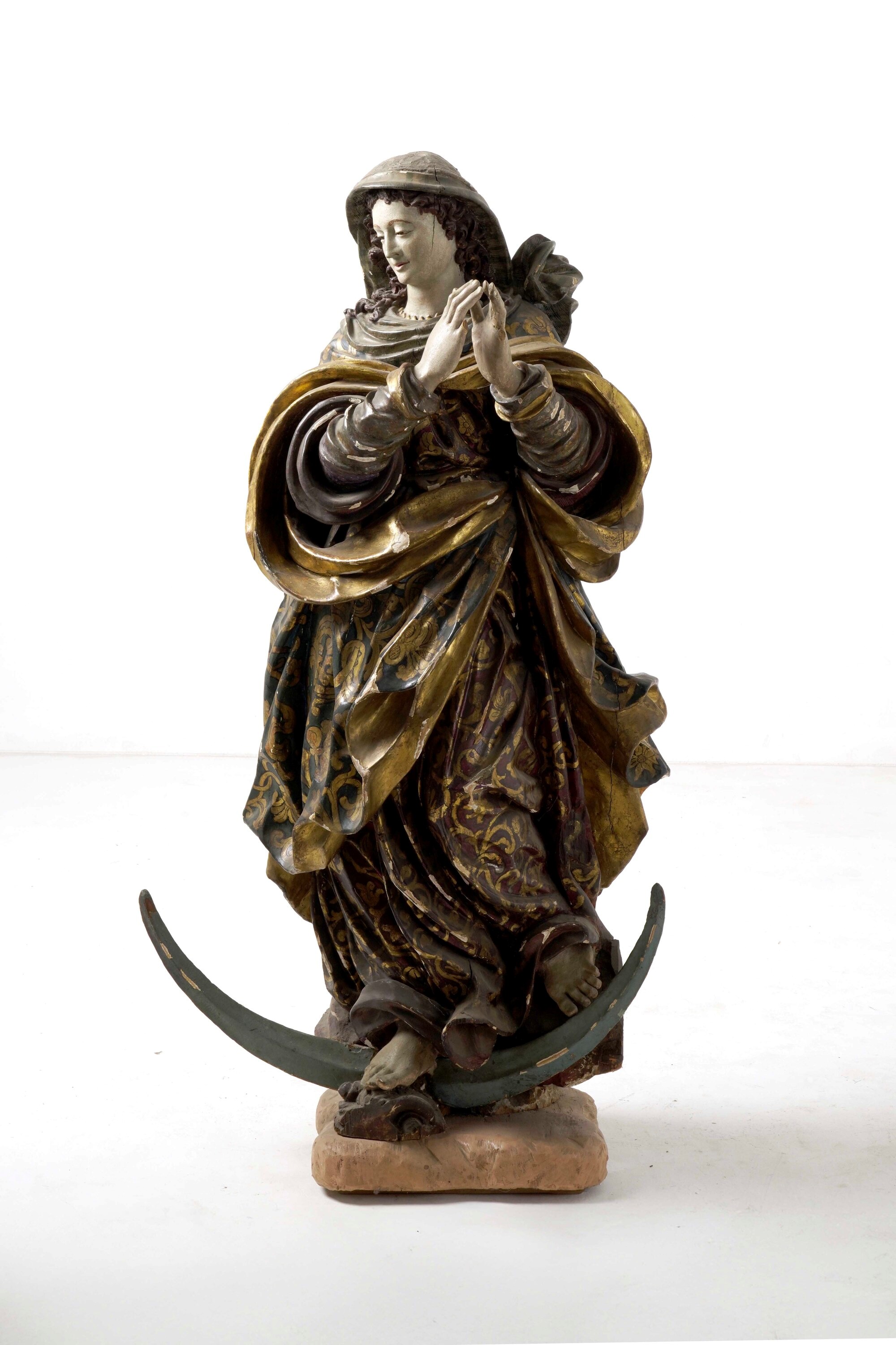 Arte barocca italiana del XVIII secolo, Madonna Immacolata, legno dipinto e dorato