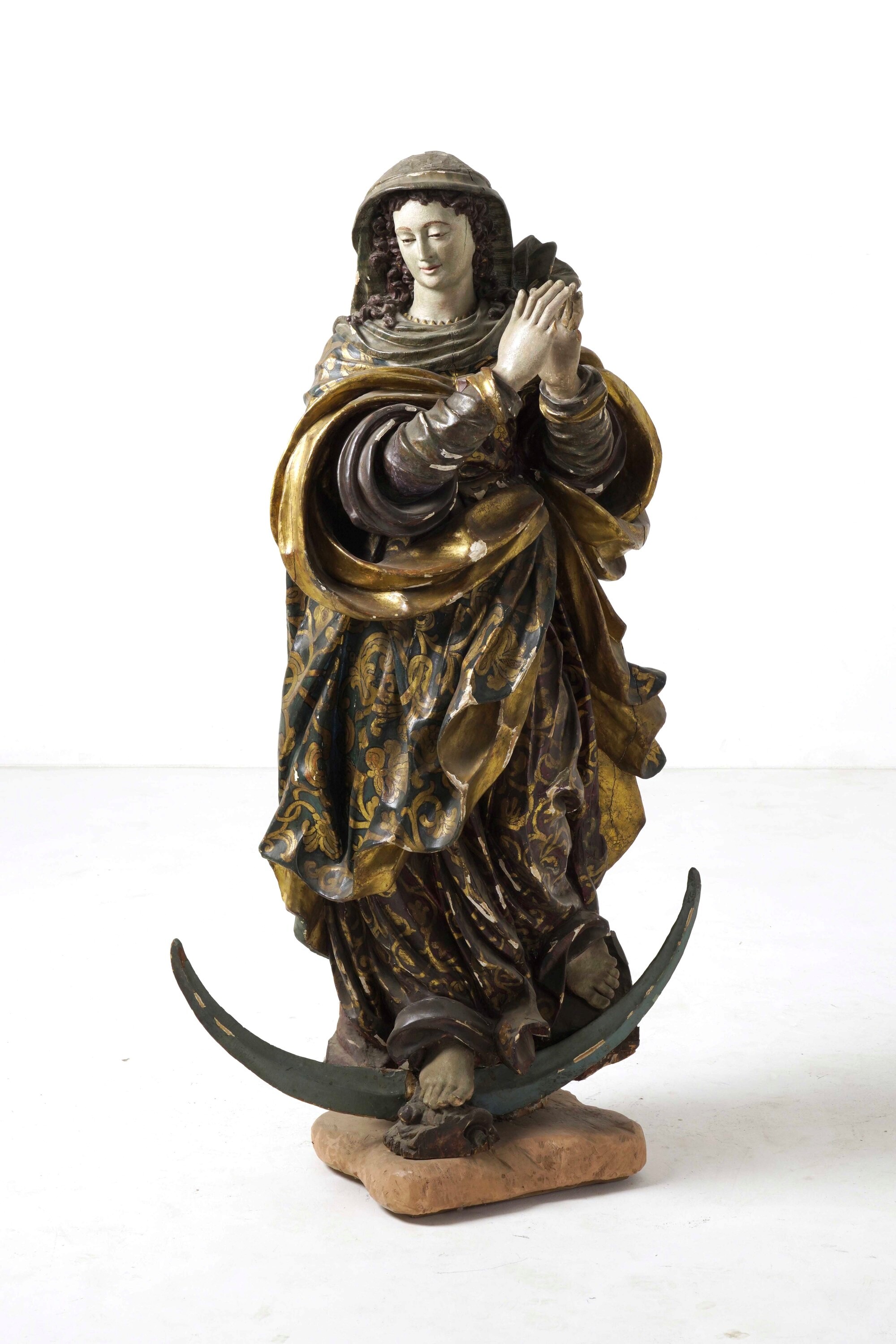 Arte barocca italiana del XVIII secolo, Madonna Immacolata, legno dipinto e dorato