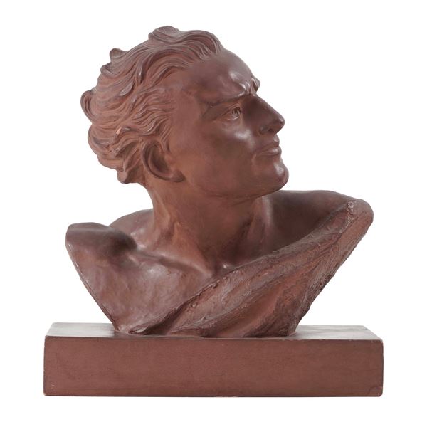 Scultore art deco del XX secolo Busto dell'aviatore Jean Mermoz