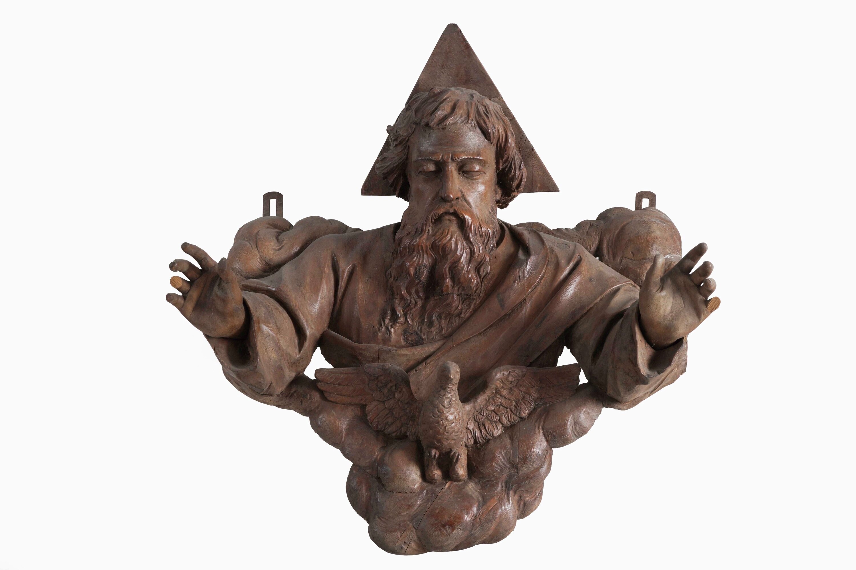 Dio Padre, scultura/figura barocca italiana del XVII secolo (legno dipinto)