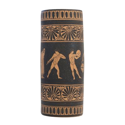 Portaombrelli in terracotta decorato all’etrusca, XX secolo