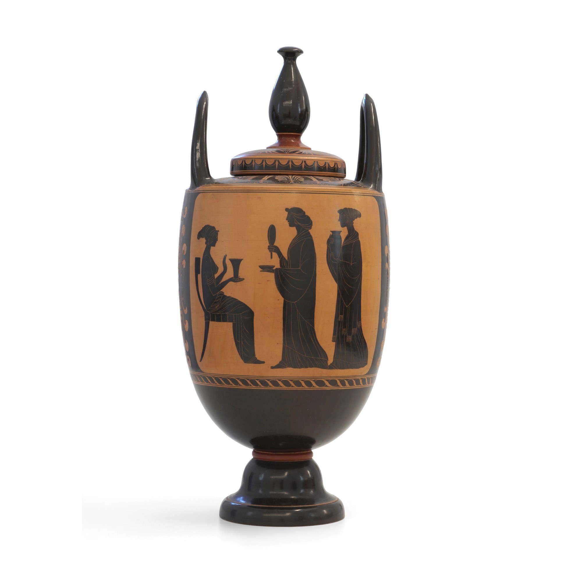 Vaso in terracotta con decoro all’etrusca, XX secolo