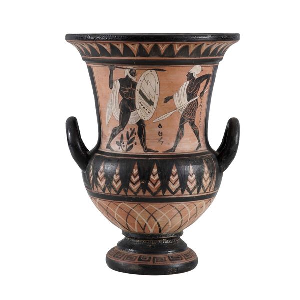 Vaso in terracotta a foggia di cratere etrusco