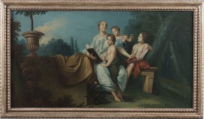 Scuola francese, Allegoria della musica, olio su tela