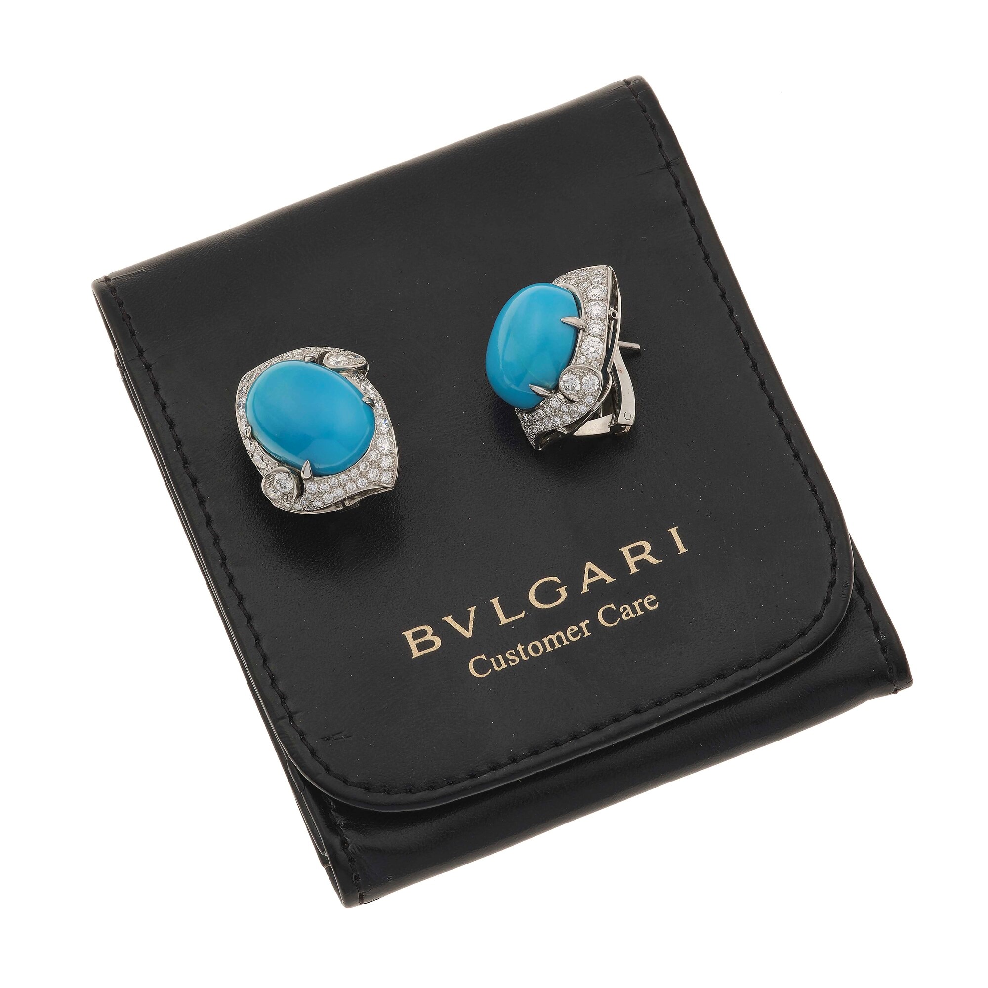 Bulgari. Orecchini con Turchese e Diamanti