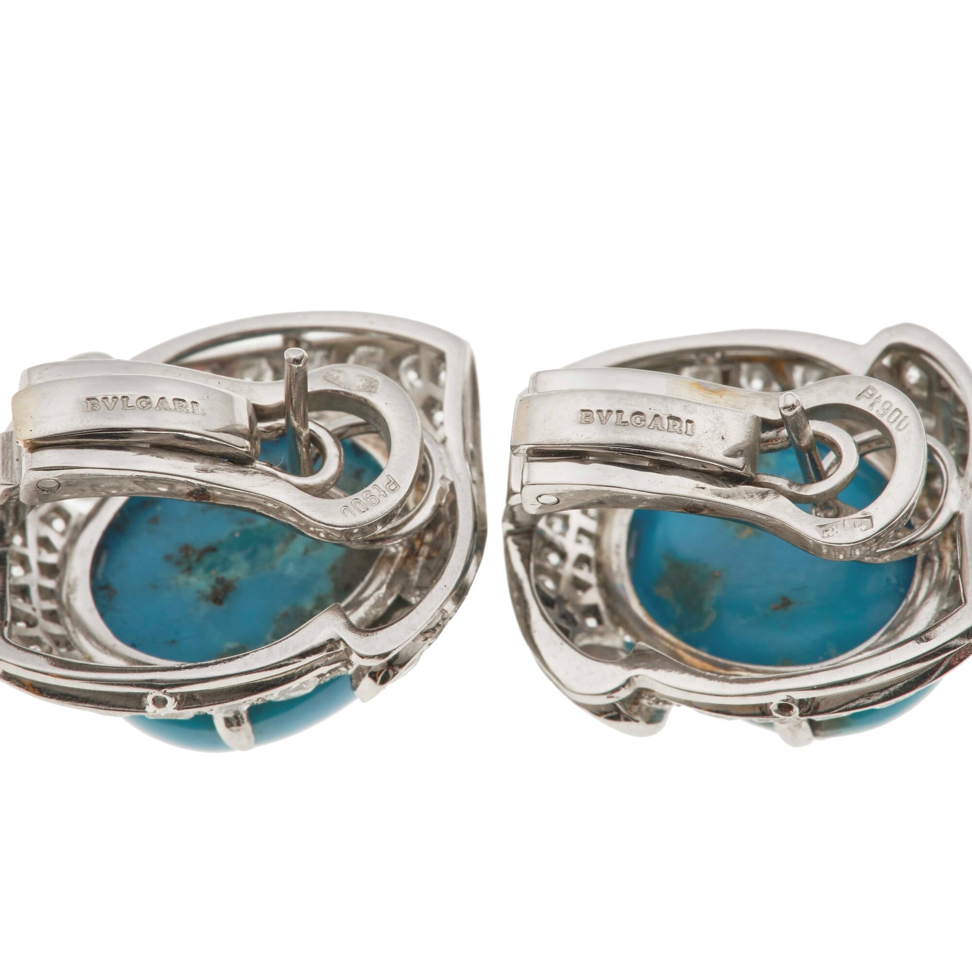 Bulgari. Orecchini con Turchese e Diamanti