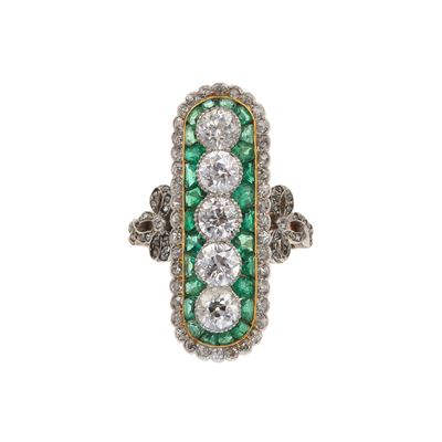 Anello con Diamanti e Smeraldi