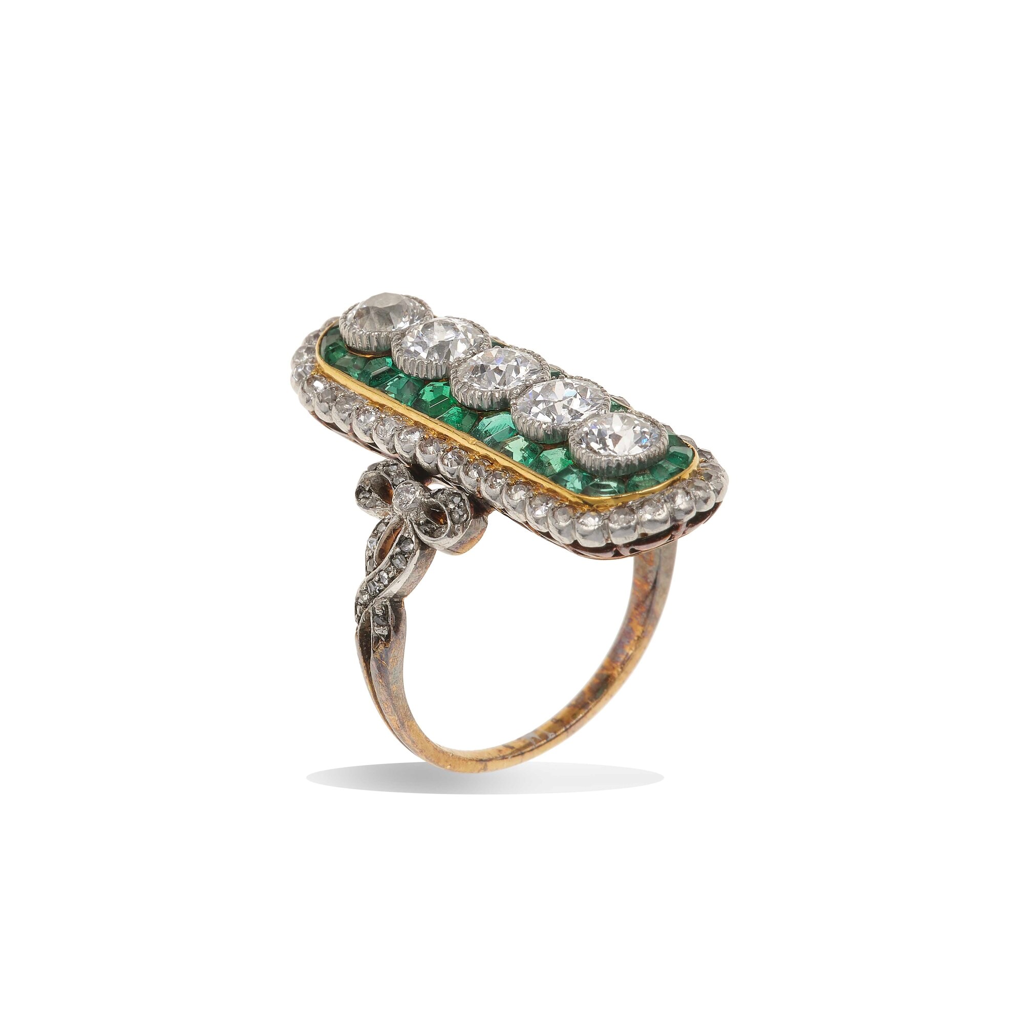 Anello con Diamanti e Smeraldi