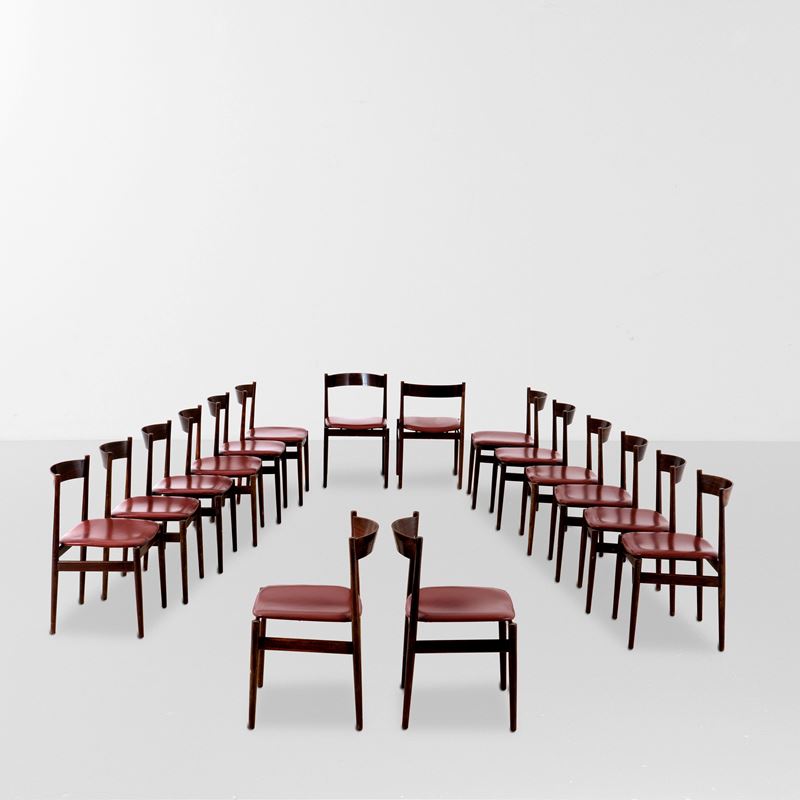 Gianfranco Frattini : Sedici sedie mod. 101  - Auction Design - Cambi Casa d'Aste