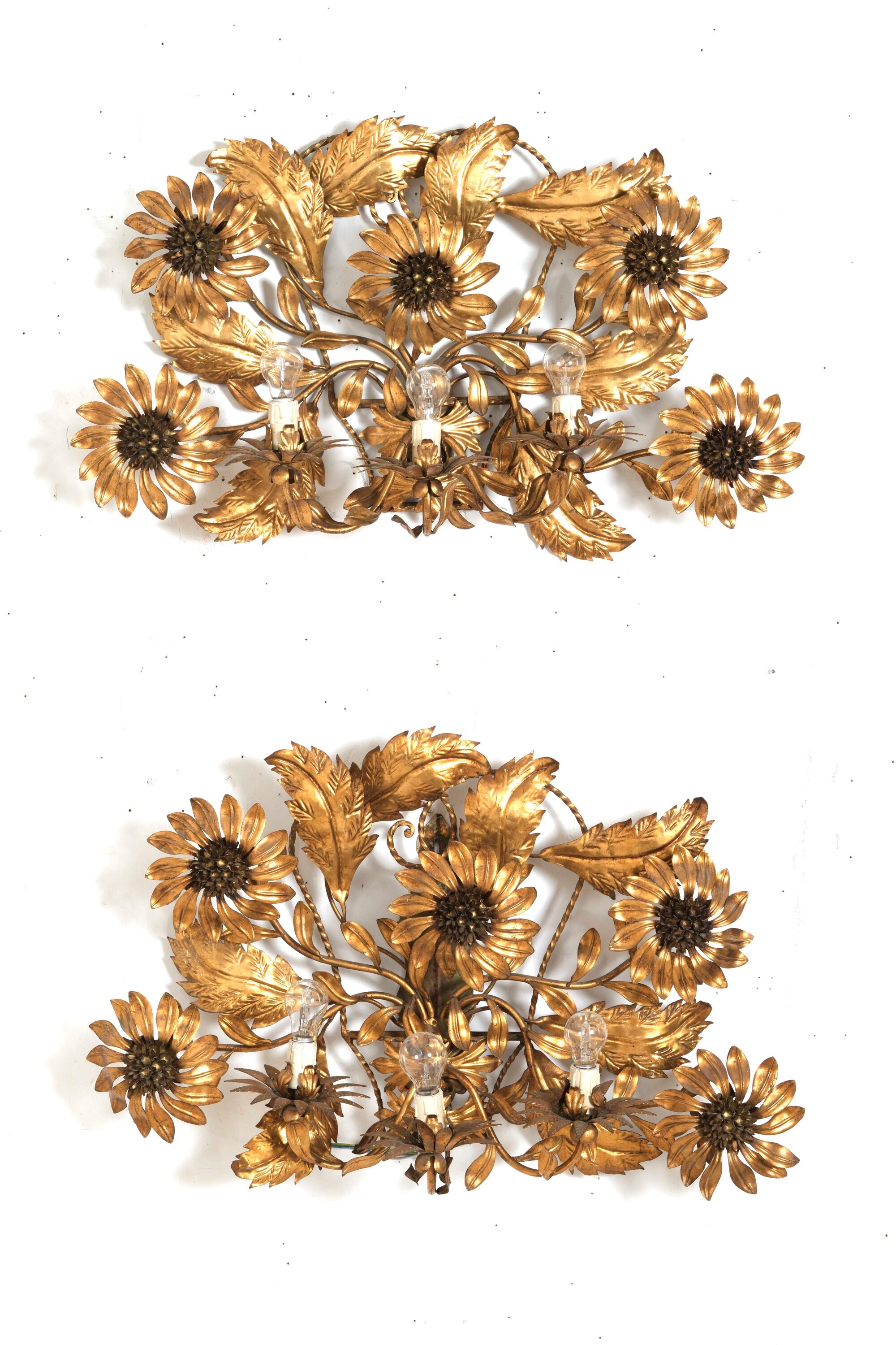 Coppia di Appliques a Girasole. Banci Firenze XX Secolo