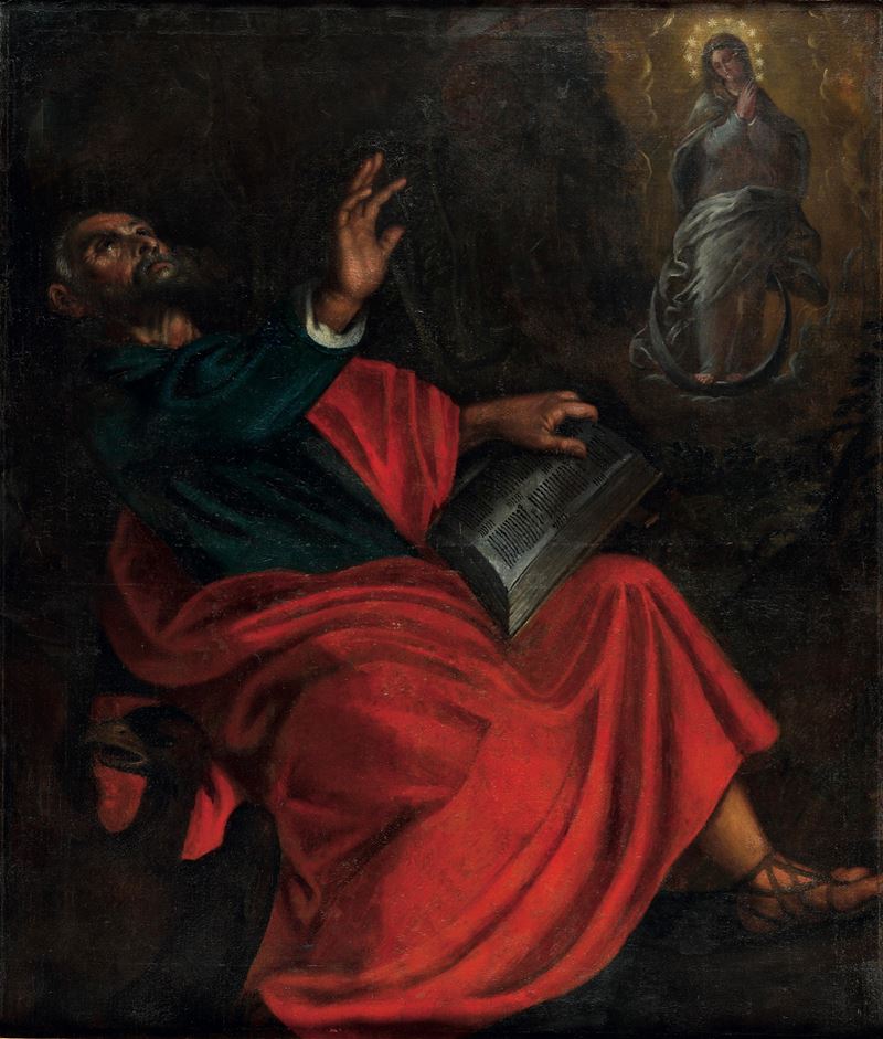 Gaspare Rem : San Giovanni Evangelista  - olio su tela - Asta Dipinti Antichi - I - Cambi Casa d'Aste