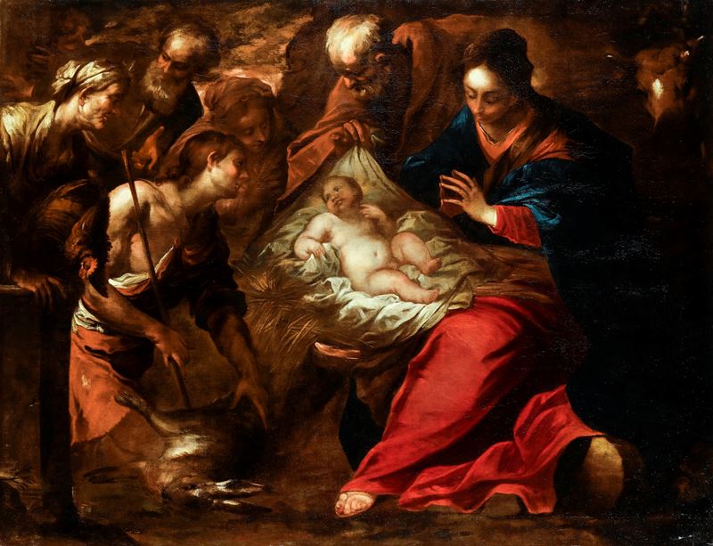 Valerio Castello : Adorazione dei pastori  - olio su tela - Asta Fine Art Selection - Cambi Casa d'Aste
