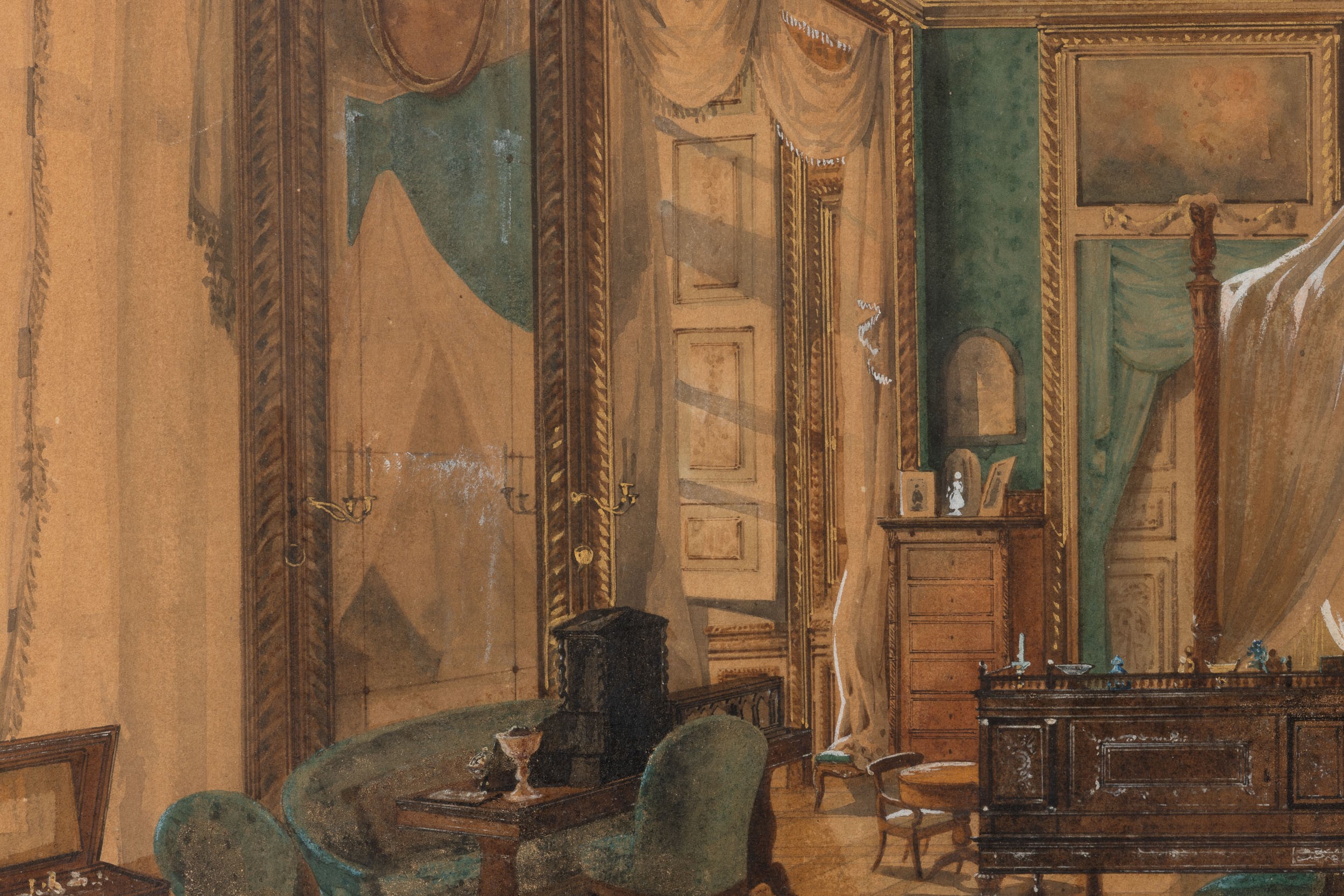 Giuseppe Leone Righini - La camera da letto di Carlo Alberto a Oporto