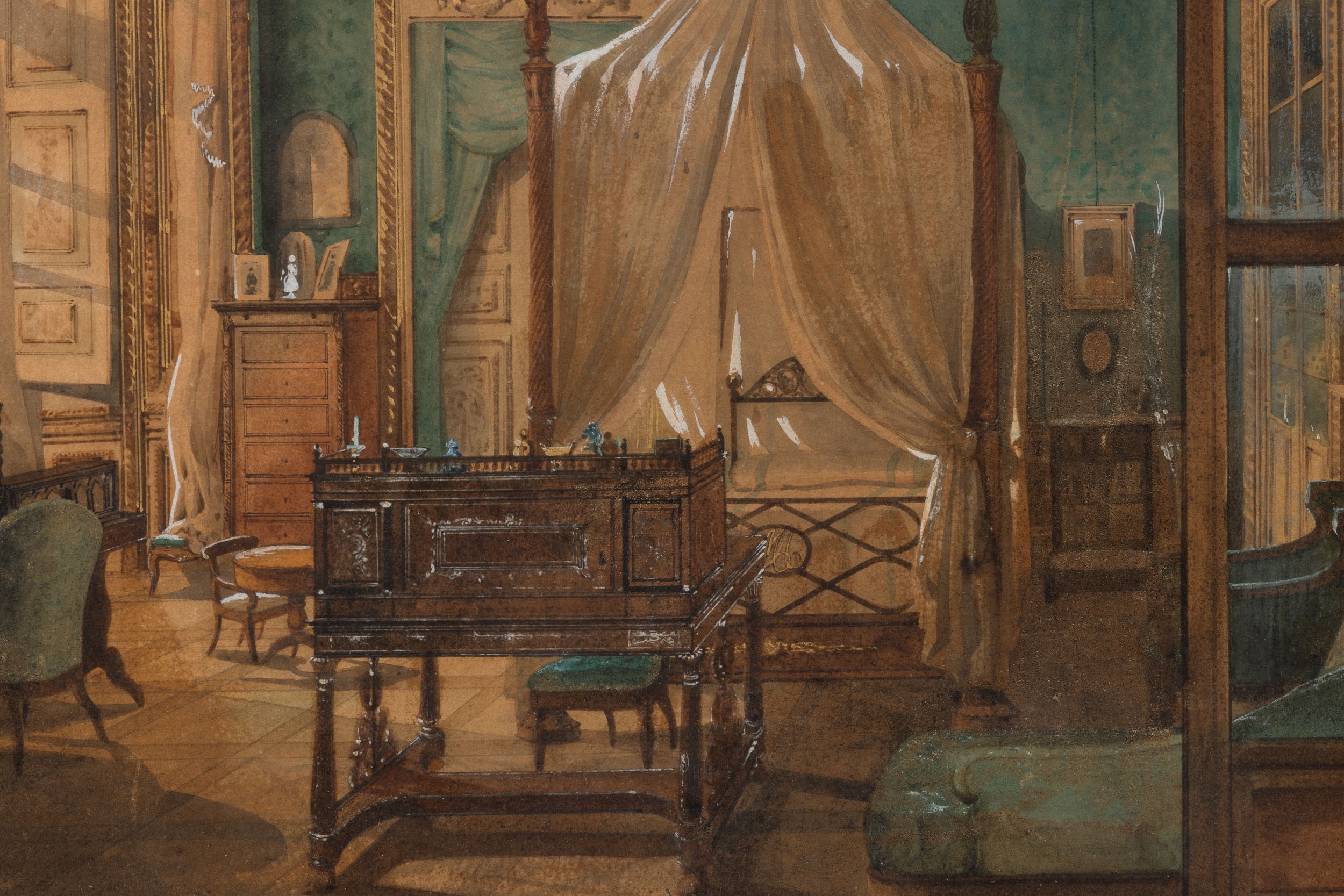 Giuseppe Leone Righini - La camera da letto di Carlo Alberto a Oporto