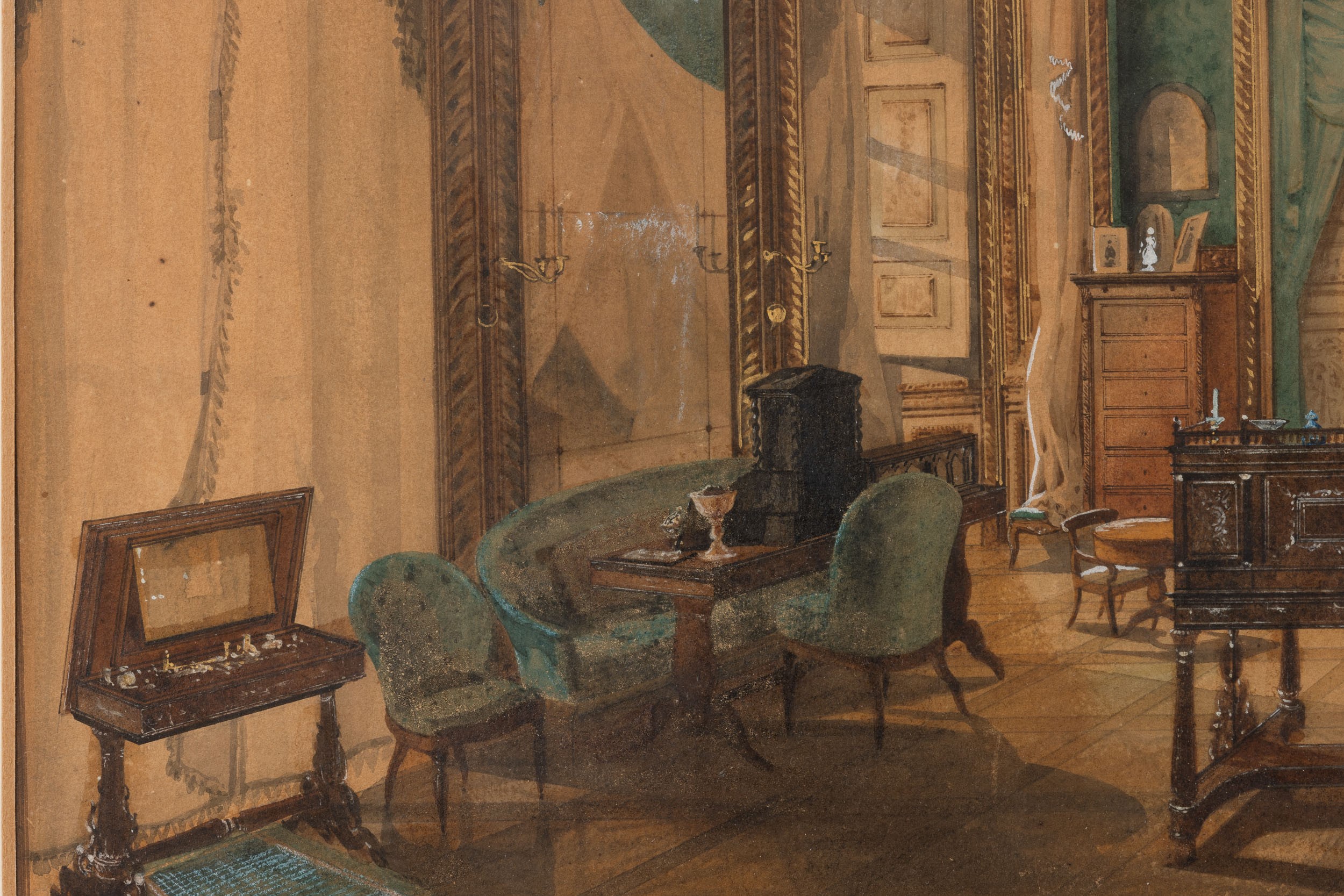 Giuseppe Leone Righini - La camera da letto di Carlo Alberto a Oporto