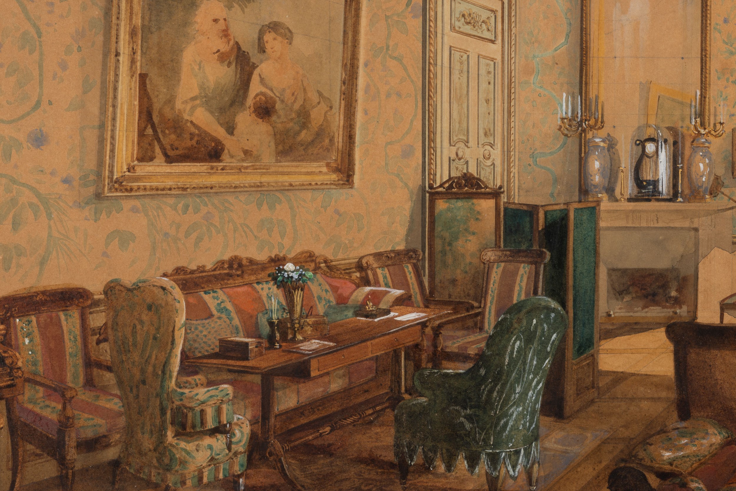 Giuseppe Leone Righini - La camera da letto di Carlo Alberto a Oporto