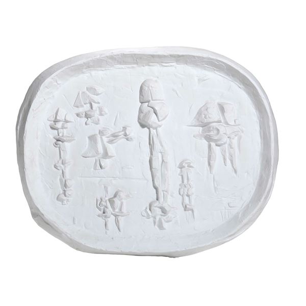 Targa ovale. Germania, Manifattura Rosenthal, Dimitri Hadzi (1921-2006), 1968.