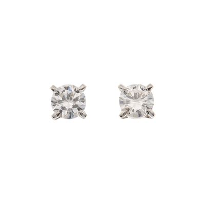 Orecchini con Diamanti Taglio Brillante di Ct 0.721 e 0.727, Colore G, Caratteristiche Interne Vs...