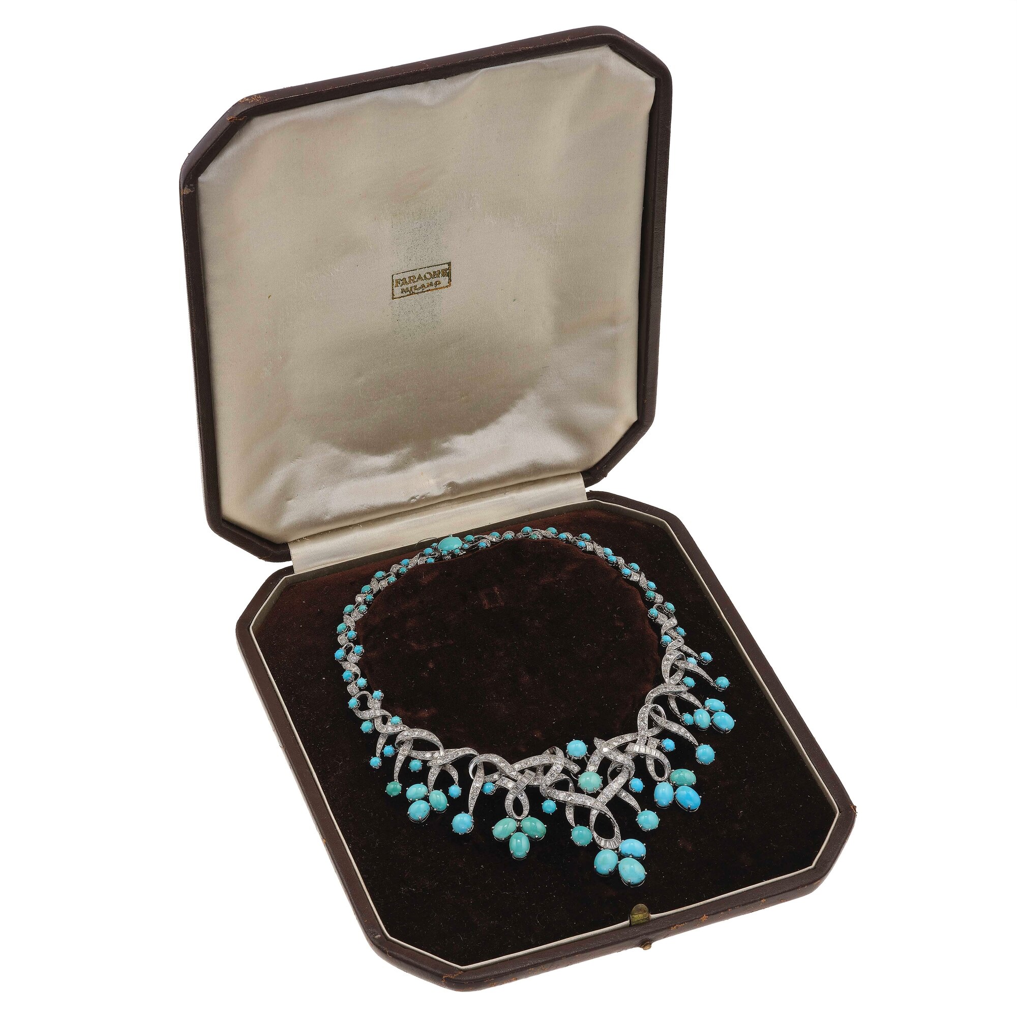 Monture Faraone. Girocollo con Diamanti e Turchesi