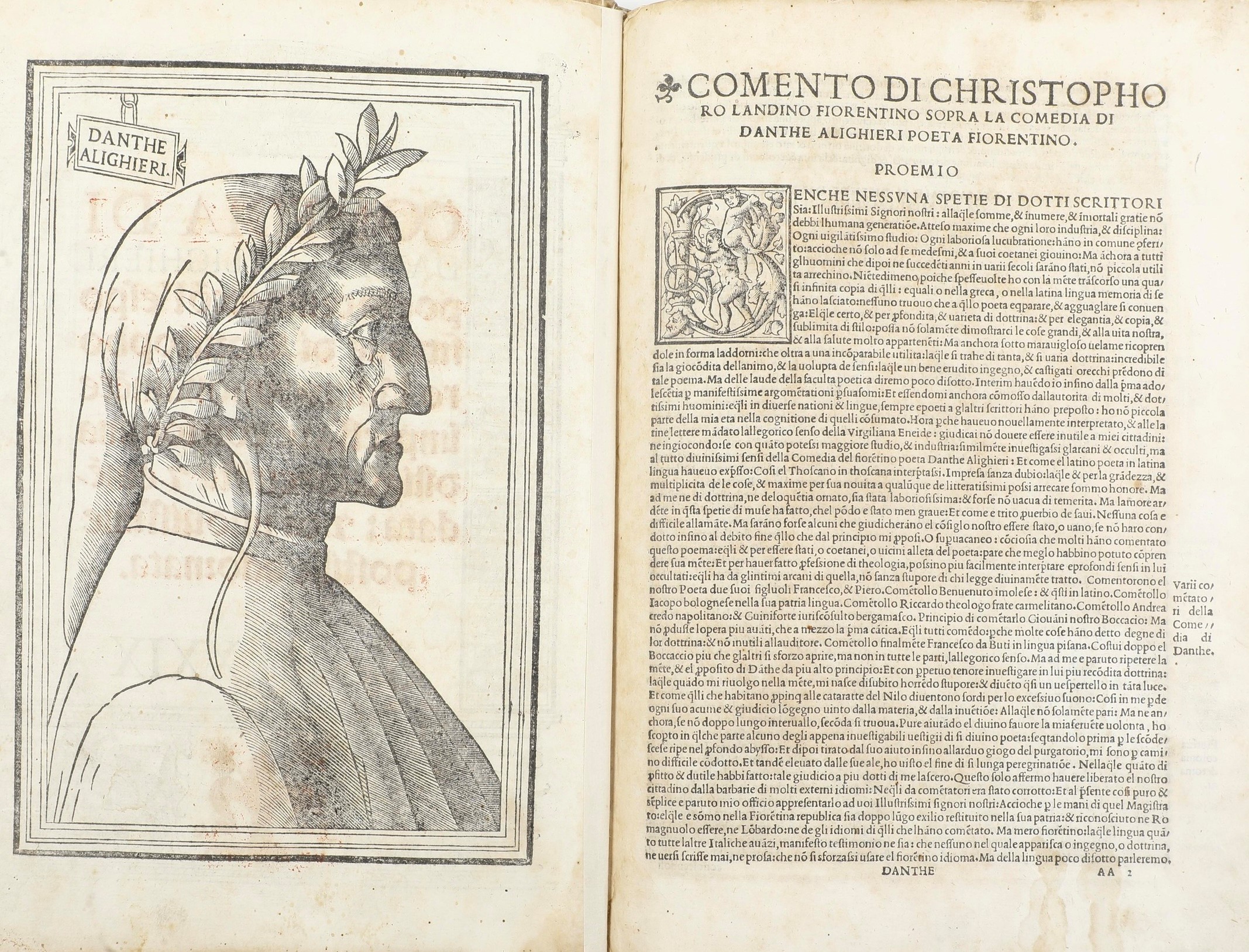 Alighieri Dante (1265-1321) Comedia di Danthe Alighieri Poeta Divino con L’esposizione di Cristof...