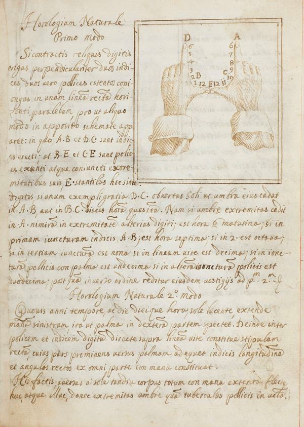 (Colombone Angelo Maria ?) Trattato di gnomonica riguardante la costruzione degli orologi, secolo XVII