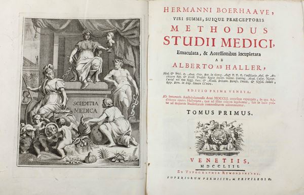 Haller Alberto - Hermanni Boerhaave Methodus Studi Medici, Venezia, ex tipografia remondiniana, 1743