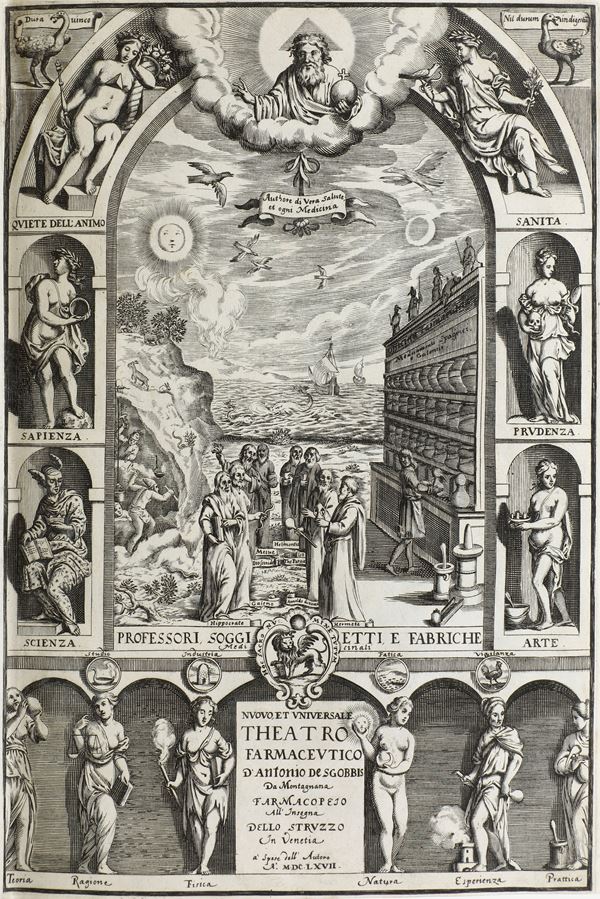 De Sgobbis da Montagnana Antonio (1603) Nuovo et universale theatro farmaceutico... In Venezia, nella stamperia Iuliana, a spese dell'autore, 1667