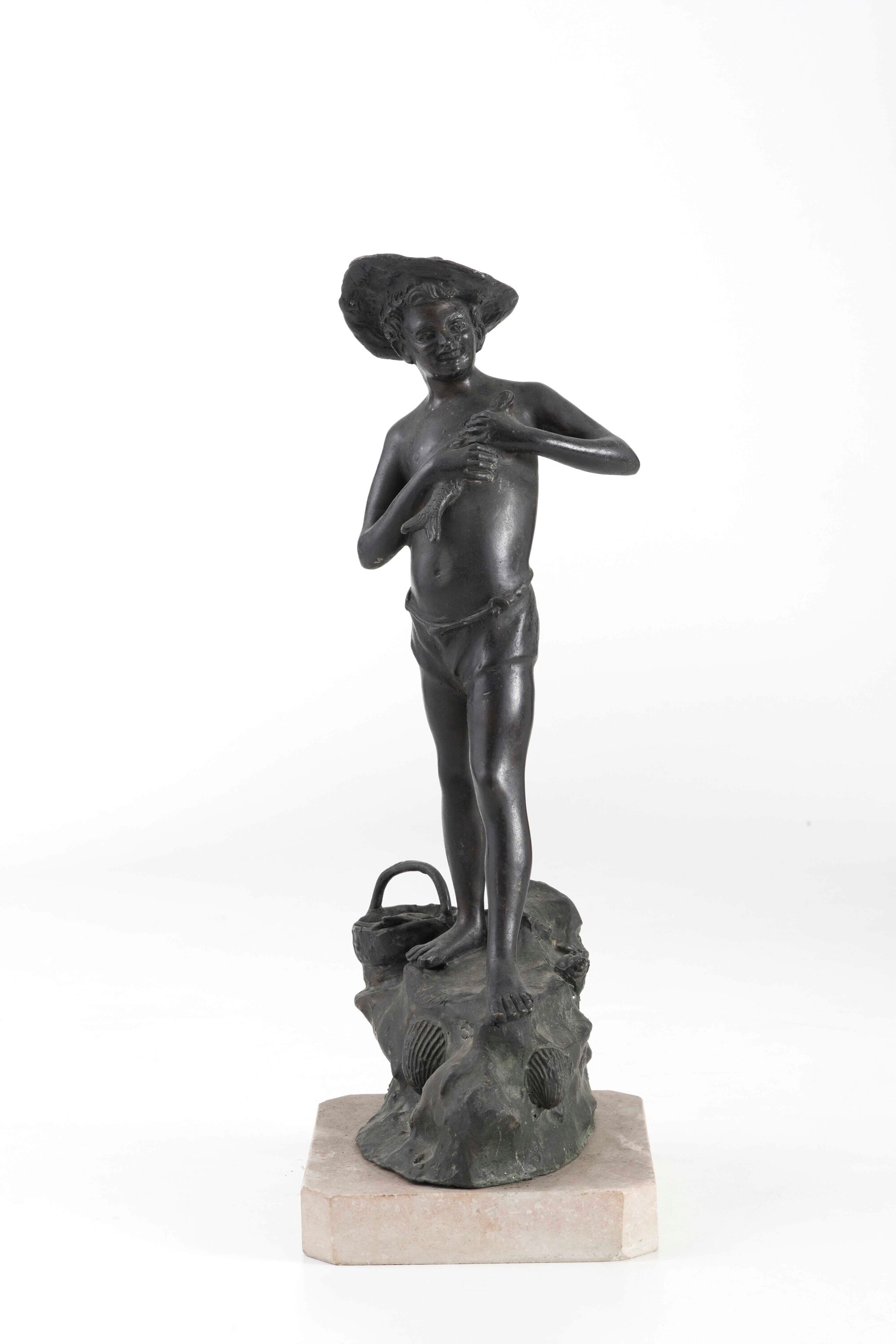 Fonditore del XX secolo, Pescatorello in bronzo patinato