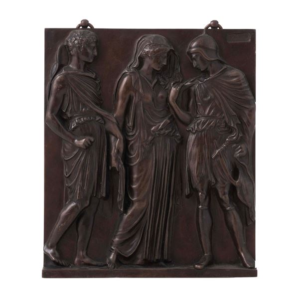 Bassorilievo raffigurante Orfeo, Euridice ed Ermes. XX secolo