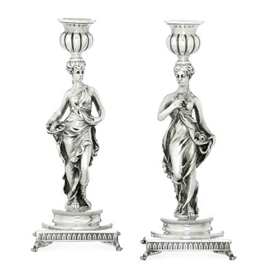 Argenteria Artistica Italiana, Alessandria, XX Secolo Coppia di Candelieri