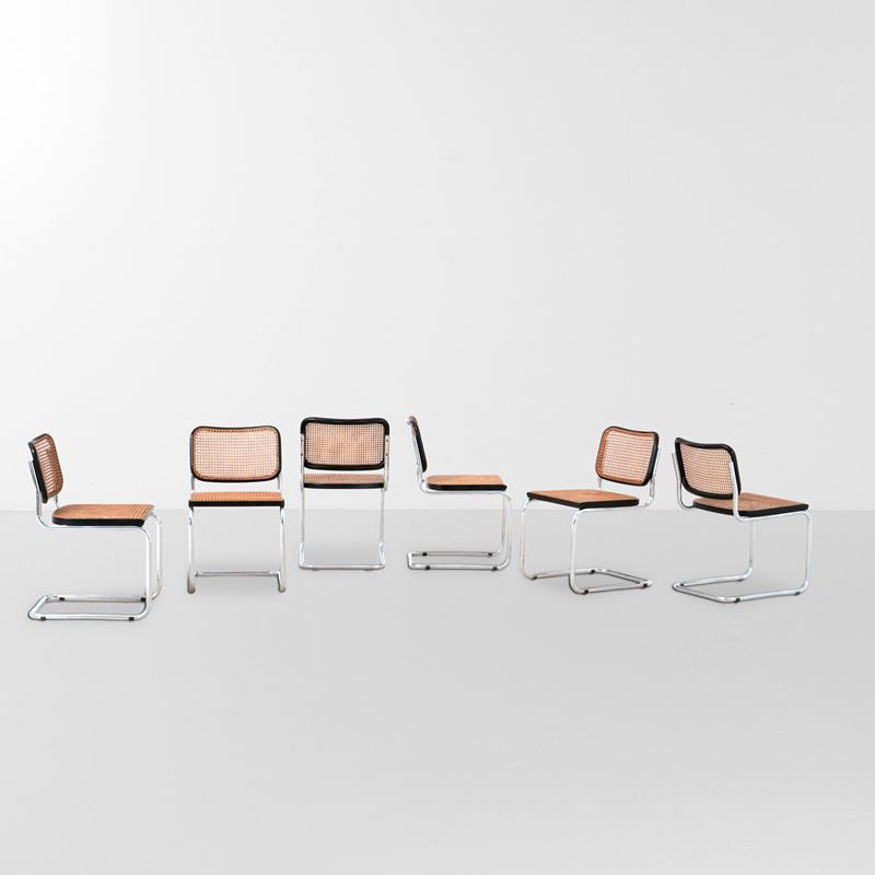 Marcel Breuer : Sei sedie mod. B32 Cesca  - Auction Design - Cambi Casa d'Aste