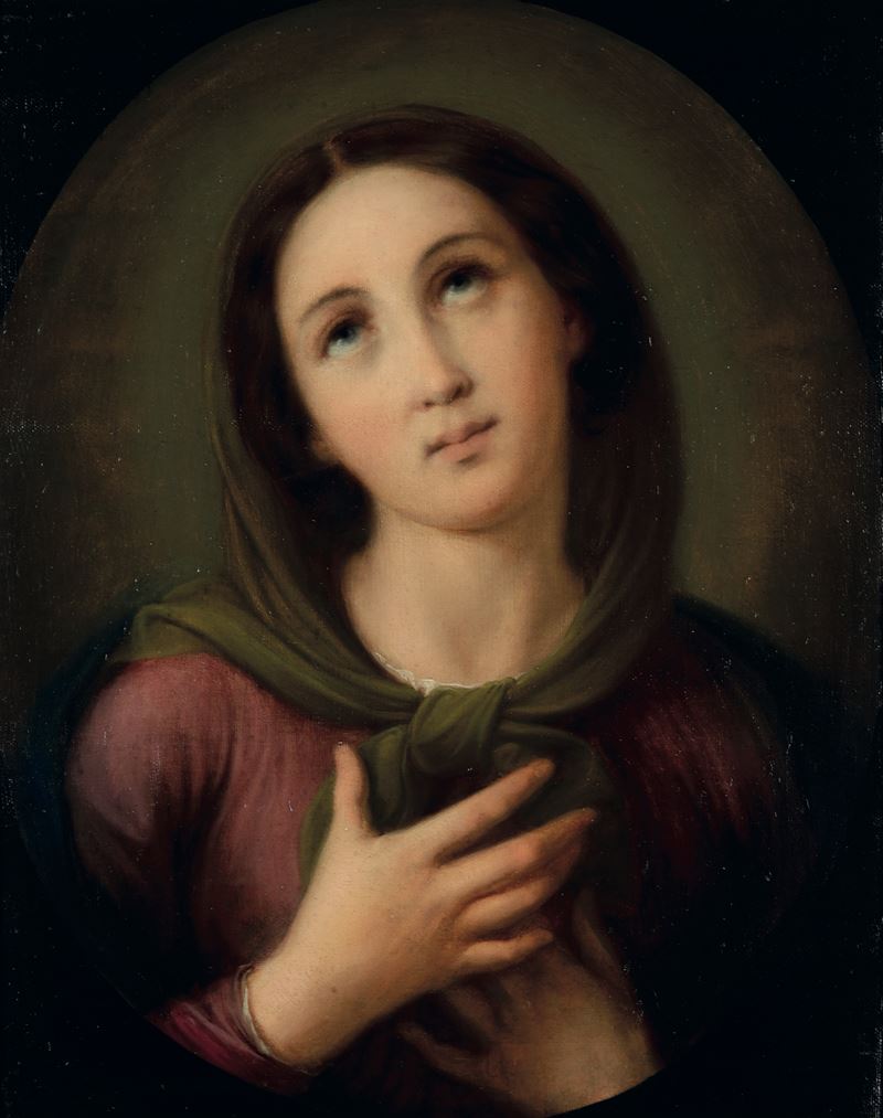 Giovanni Carnovali detto il Piccio : Madonna  - olio su tela - Asta Old Masters - II - Cambi Casa d'Aste