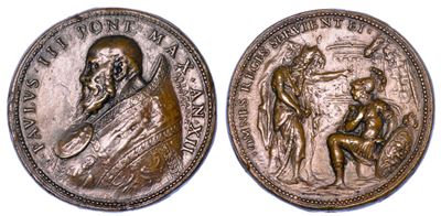 Stato Pontificio. Paolo III (alessandro Farnese), 1534-1549. Medaglia in Bronzo A. XII (1546). Ap...