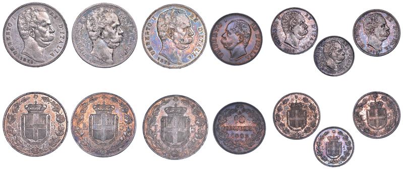 REGNO D’ITALIA. UMBERTO I DI SAVOIA, 1878-1900. Lotto di sette monete.  - Asta Numismatica - I - Cambi Casa d'Aste