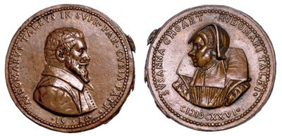 Francia. Omer Talon e Suzanne Choart De Buzenval. Medaglia in Bronzo 1626.