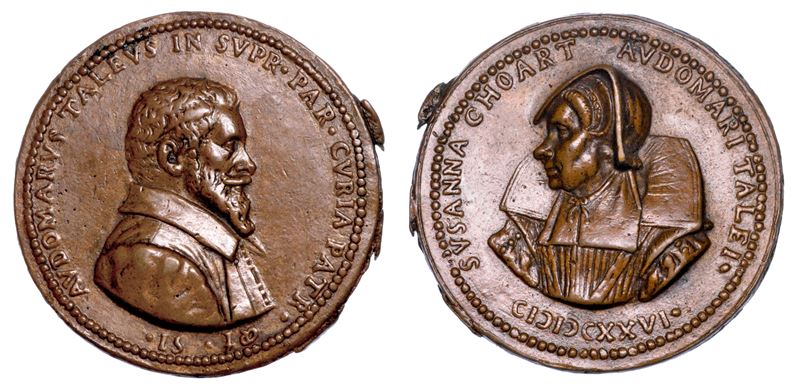 FRANCIA. OMER TALON E SUZANNE CHOART DE BUZENVAL. Medaglia in bronzo 1626.  - Auction Numismatics - Medals and popes - II - Cambi Casa d'Aste