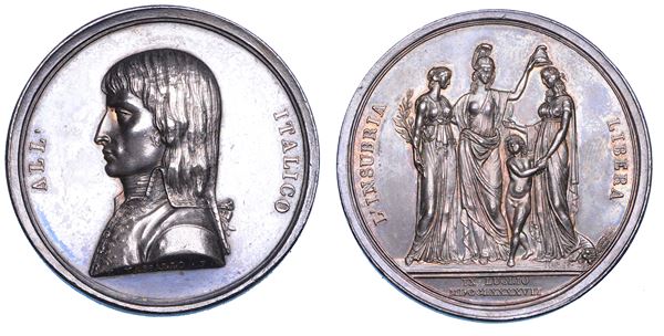 MILANO. NAPOLEONE, 1805-1814. Medaglia in argento 1797. Costituzione della Repubblica Cisalpina.