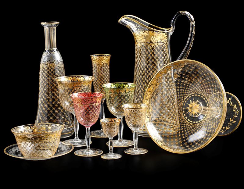 Servizio di calici Probabile manifattura muranese, seconda metà del XX secolo   - Auction L'Art de la Table - Cambi Casa d'Aste