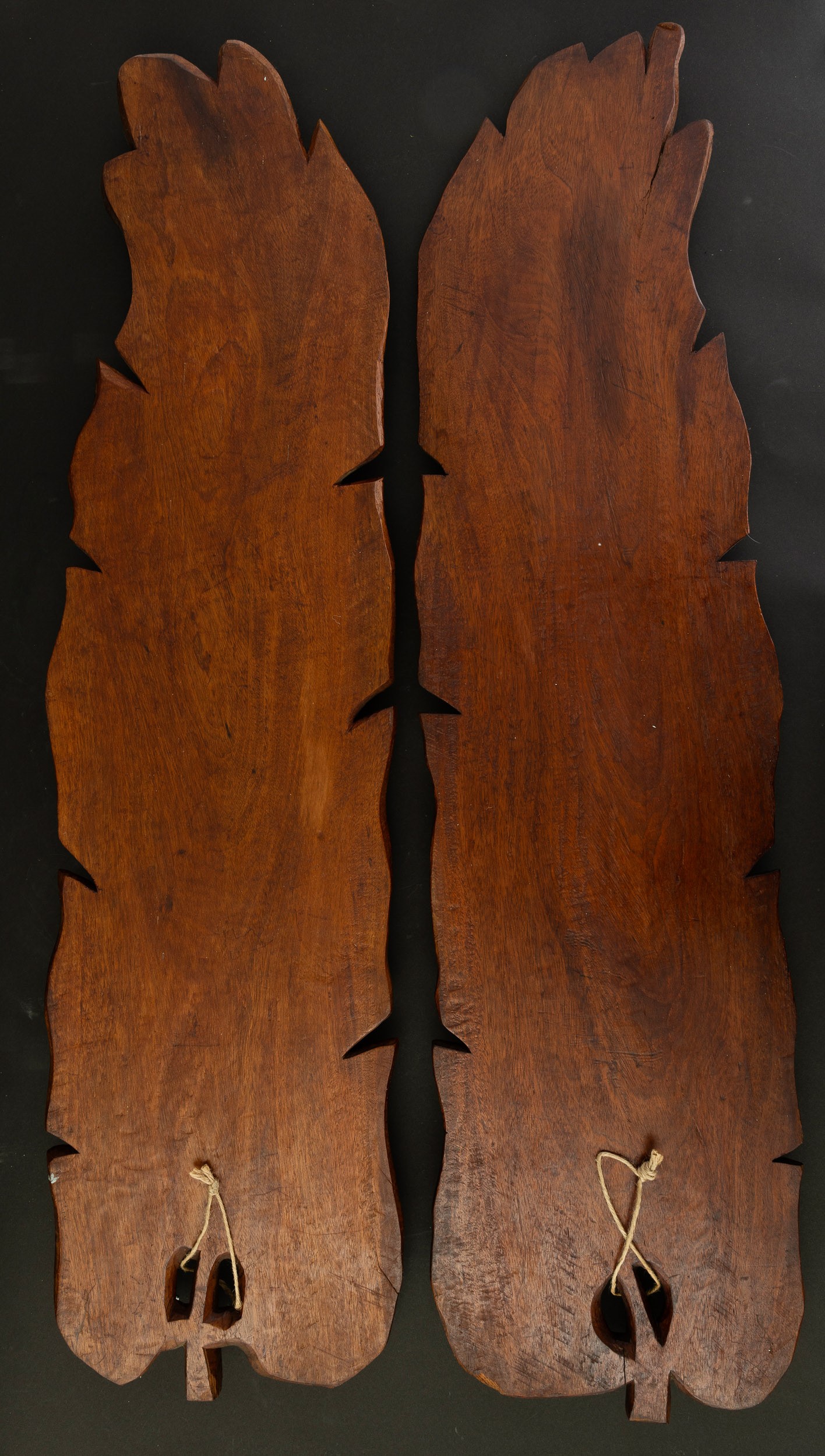 Cina (Dinastia Qing), Coppia di pannelli in legno con motivi naturalistici a rilievo,  XIX secolo