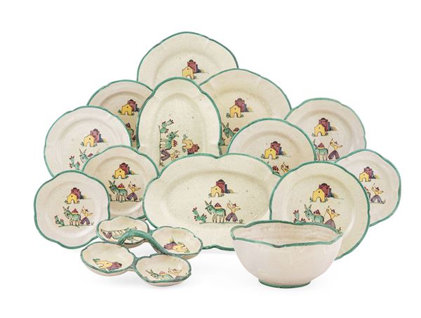 Servizio da tavola Italia, Vietri, Manifattura Avallone, metà del XX secolo 