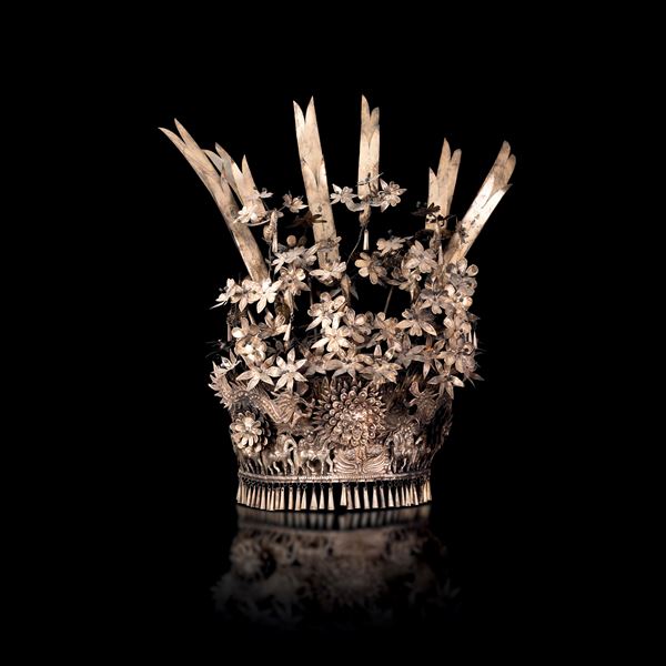 Ceremonial headdress in gilded silver, China, late 19th century