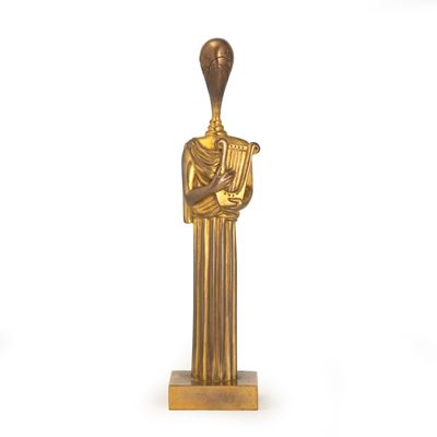Musa della musica, scultura in bronzo dorato