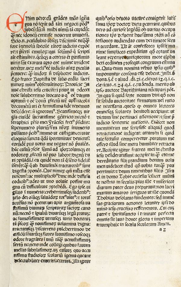 De Salis Fra Battista (Trovamala) (?-1496 circa) Summa casuum coscientiae Novi Ligure, Nicolaus Girardengus, 1484