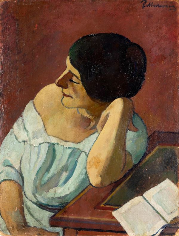 Piero Marussig - Figura con libro