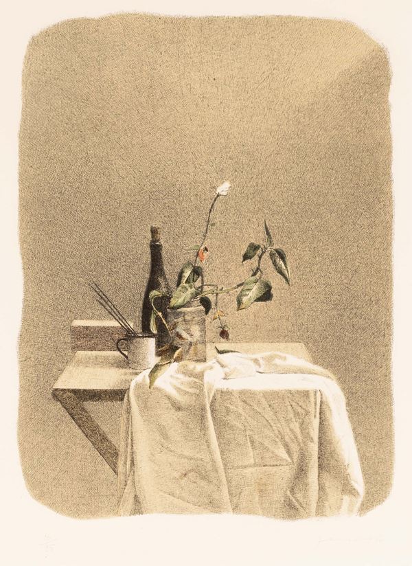 Oggetti fiori e panneggio