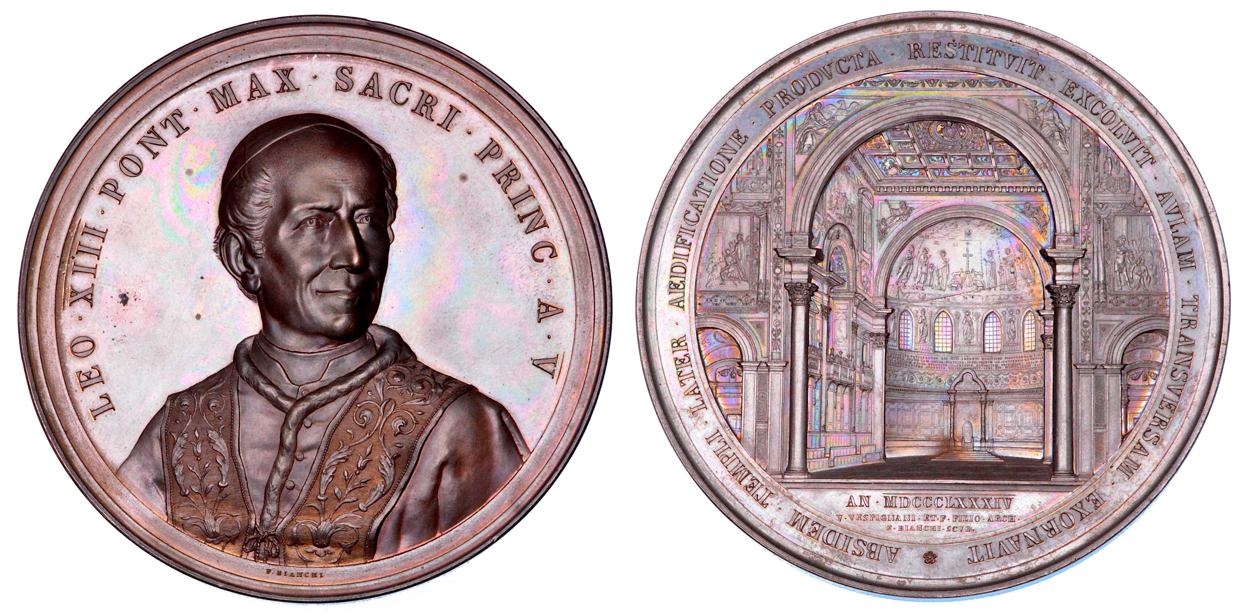 Roma. Leone XIII (vincenzo Gioacchino Luigi Pecci), 1878-1903. Eccezionale Lotto di Tre Medaglie ...